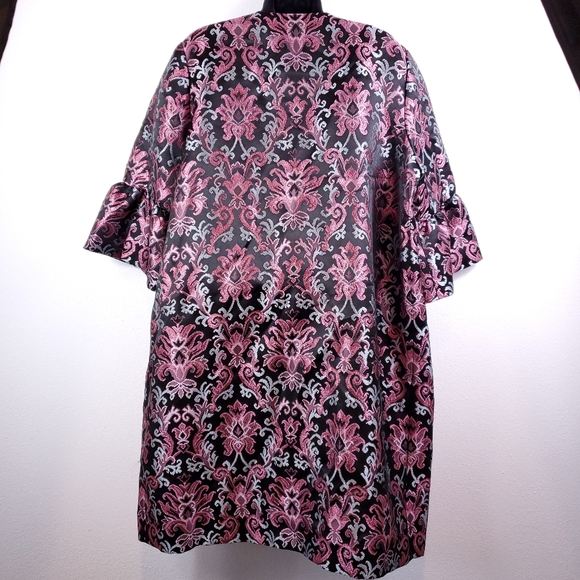 Kate Spade Black/Pink/Blue Finer Things Multi-color Tapestry Jacquard Coat - Picture 6 of 13